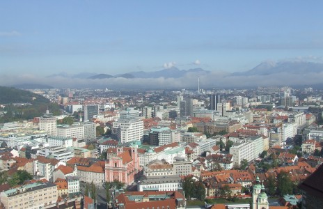 Utsikt över Ljubljana från slottet